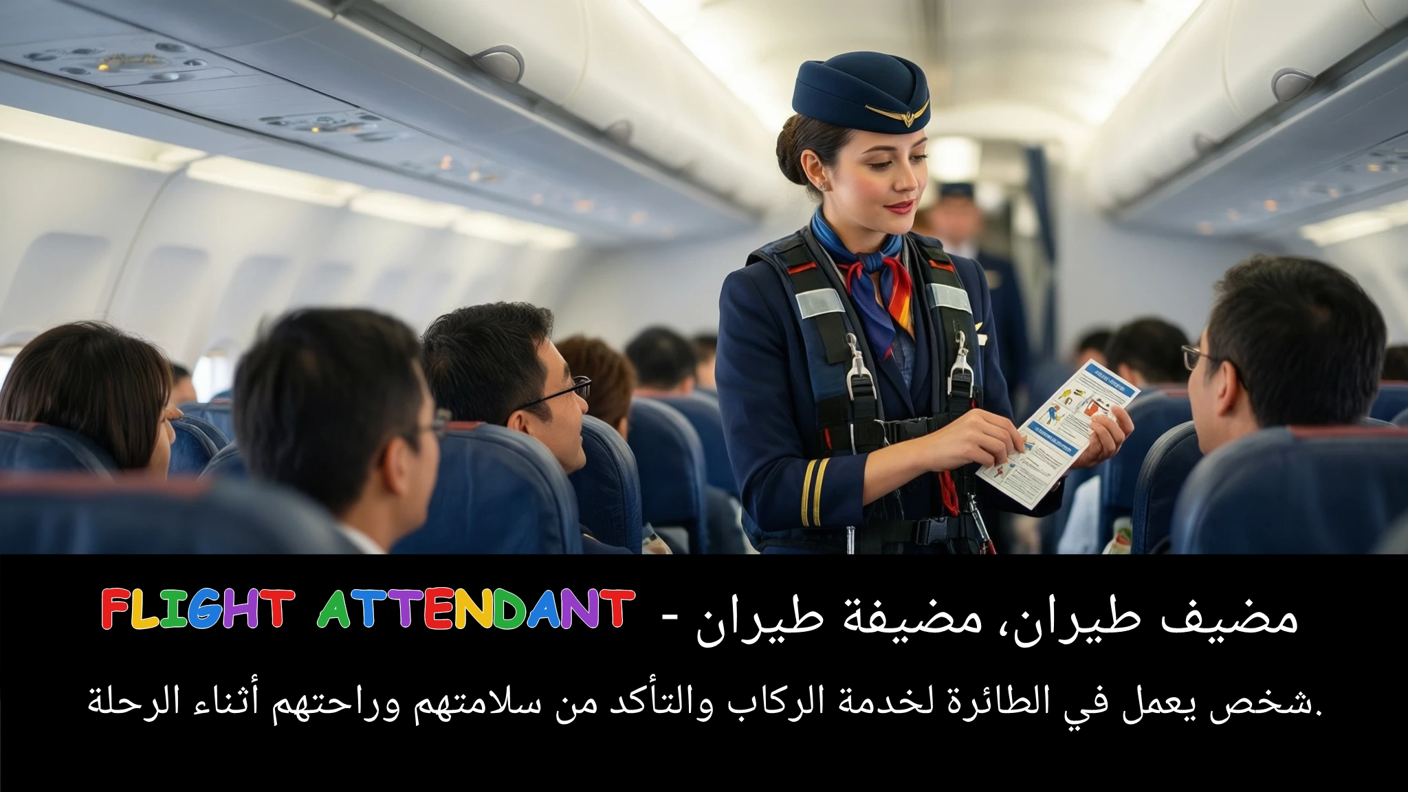 Arabic Illustration for flight attendant